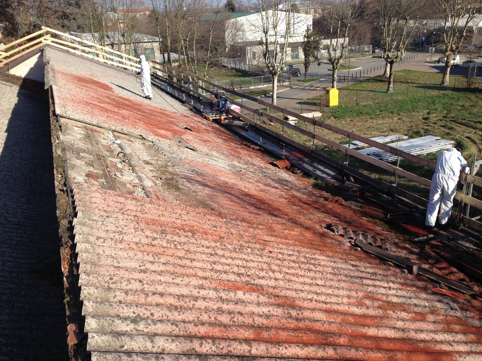 Ex Saffa — Coperture in amianto, Pontenuovo di Magenta (MI): Bonifica delle coperture in amianto e posa delle nuove, con autorizzazione paesaggistica